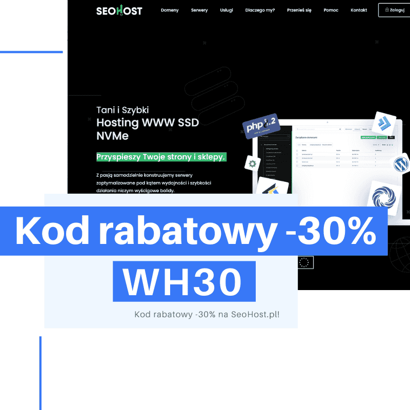 Kody Rabatowe SeoHost (Listopad 2024) - WybieramyHosting.pl