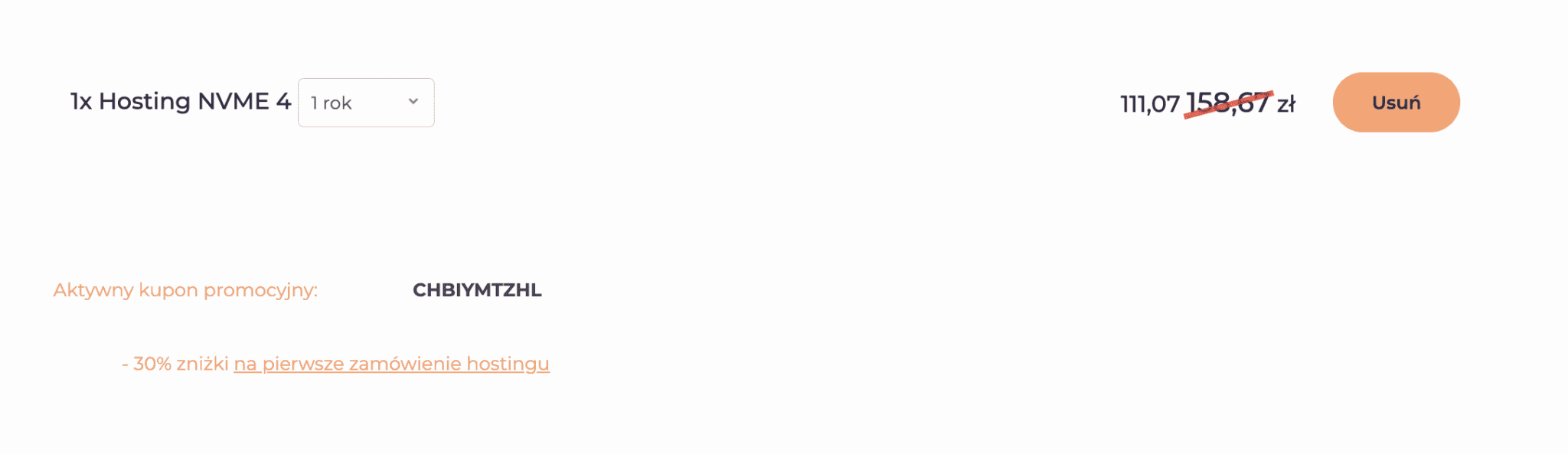 miejsce na kod rabatowy w hostido